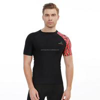 Couleur Rash Vest Surf Rashguard Maillot De Bain Noir Hommes À Manches Courtes Protection UV Rash Guard pour Hommes Conception Personnalisée