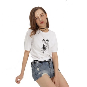 Maglietta femminile con perle e disegni Billie Eilish t-Shirt da donna t-Shirt Wom cotone t-Shirt all'ingrosso - Product Image 1