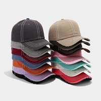 Casquette de baseball délavée à double couture et bords bruts, style urbain, unisexe, pour hommes et femmes, décontractée, pour l'extérieur