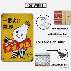 Ensemble de panneaux métalliques rétro japonais, décoration murale rétro <span class=keywords><strong>japonaise</strong></span> pour la maison, bar, <span class=keywords><strong>cuisine</strong></span>, restaurant - Product Image 2