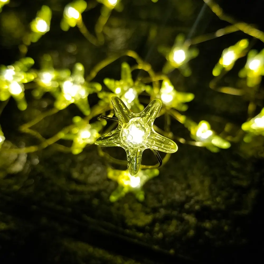 50 LED Warm White starfish String Lights Festival holiday decorative lighting festoon lighting