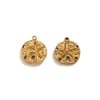 Pendentif Étoile de Mer et Dollar de Sable en Acier Inoxydable Plaqué Or 18K Style Vintage pour Bijoux DIY Bracelet Collier