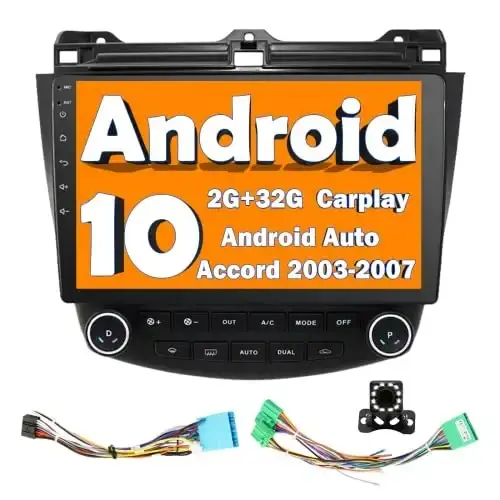 Android 10 2G+32G Carplay Android Auto Cize DVD Play For Honda Accord 2003-2007 Universal Android Wifi Car Radio With 360 view