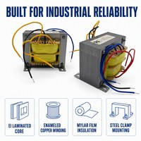 Trafo Kontrol Tipe EI Frekuensi Rendah 50Hz 60Hz, Tegangan Input Output Kustom, Kabel Terbuka, Rangka Terbuka