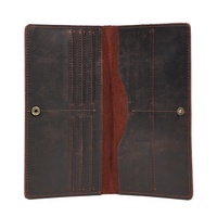 Dompet Pria Kulit Asli Berkualitas Tinggi Baiweishi Vintage, Banyak Slot Kartu, Anti RFID, Untuk Penggunaan Sehari-hari