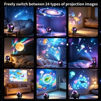 Projecteur d'ambiance festif compact à projection de ciel étoilé musical et thème océanique, lampe de nuit pour le divertissement des enfants