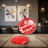 Plateau en fer blanc de forme ronde, de qualité alimentaire chinoise avec finition antidérapante
