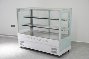 Venta directa de fábrica, vitrina de pastel Rectangular refrigerada por aire de pie para equipo de exhibición de panadería, escaparate de pasteles - Product Image 3