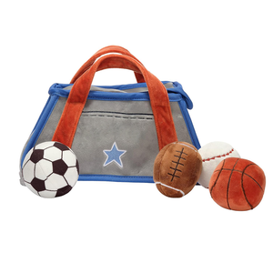 Non-Irritant Sports Thème Chambre Décor Coton Rempli Quatre Boules En Peluche Jouet Interactif Ensemble avec Sac De Rangement Doux 2024 Bébé Jouet - Product Image 4