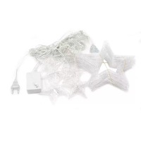 Guirlandes lumineuses LED solaires transfrontalières IP44, rideau de lumières en forme d'étoile pentagonale, 3,5 m, romantiques pour mariage et Noël