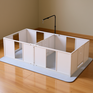 Nichoir réglable en hauteur pour chiens de taille moyenne, maison pour animaux de compagnie en plastique, mobilier d'intérieur avec support de lampe rétractable - Product Image 2