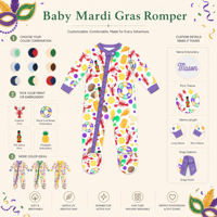 Puresun CPC Gecertificeerd 100% Biologisch Katoen/Bamboe Viscose Mardi Gras Voetloze Pyjama's Kreeft Print Rits Baby Meisjes 0-24 Maanden