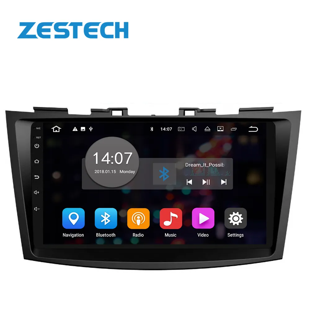 Автомобильный DVD-плеер, 9 дюймов, 1DIN, Android 10,0, для Suzuki Swift 2011-2016, зарубежный четырехъядерный процессор, GPS-навигация, автомобильное радио, стерео, мультимедиа