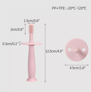 Cepillo de dientes de silicona con logotipo personalizado, <span class=keywords><strong>limpiador</strong></span> oral de 360 grados, para entrenamiento de bebé, aprendizaje - Product Image 6
