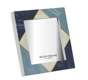 Elegante marco de fotos de madera de resina de tamaño personalizado MDF duradero con cuerno de hueso multicolor para decoración del hogar - Product Image 6