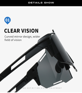 Lunettes de soleil de sport, monture PC, verres avec protection UV400, coupe-vent, monture intégrale, pour le cyclisme, la pêche, pour femmes et hommes - Product Image 3