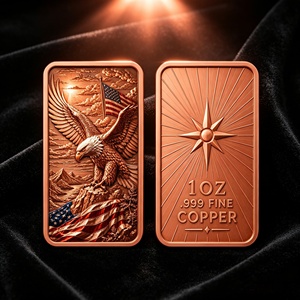 Vente en gros de barres de cuivre fin .999 de 1 once avec relief 3D d'aigle <span class=keywords><strong>chauve</strong></span> et drapeau américain, paysage patriotique américain, lingot de cuivre commémoratif - Product Image 3