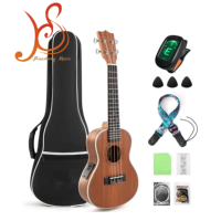 Soprano Concert 23 Inch Hawaii Ukulele Mini Guitar With Bag Electric Ukulele Tuner Strap String Ukelele for Beginners Adults