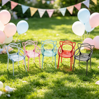Chaise empilable transparente pour enfants avec oreilles de chat, chaise de fête pour tout-petits pour l'extérieur, location pour événements d'anniversaire, salle de jeux, salle de classe