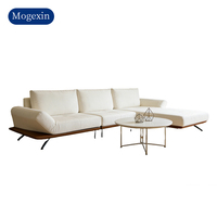 Ensemble de canapé d'angle en forme de L moderne blanc pour salon et atelier, design confortable et de détente