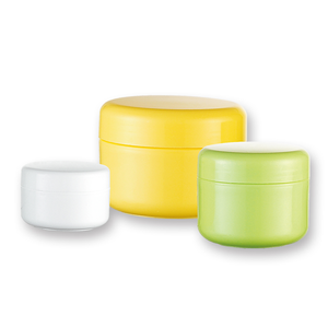 Frascos de plástico de tarro cosmético blanco rosa de gama alta de MOQ bajo con tapas tarro cosmético amarillo verde para crema - Product Image 3