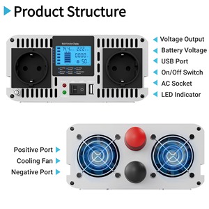 HOULI Convertidor de Corriente de 24v a 220v, 7000 Vatios, Onda Sinusoidal Pura para Automóvil, 12V a CA 220V, 7000w, HPFSC0035U, Mini Inversores - Product Image 1
