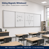 Tableau blanc magnétique coulissant pour effacement à sec, vente en gros du fabricant, personnalisable OEM