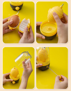 Mélangeur d'oeufs d'or portable facile à tirer avec corde de traction cuisine cuisson silicone et oeuf en plastique pour usage domestique - Product Image 5