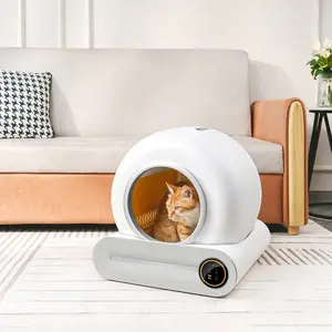 Grote Automatische Kattenbak Wit App Afstandsbediening Zelfreinigende Intelligente Gezondheid Monitor Kattenbak