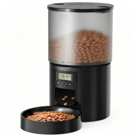 Distributeur automatique de nourriture pour animaux de compagnie 4L avec caméra vidéo, contrôle des portions temporisé, enregistrement vocal, double alimentation, IPX5 pour chats et chiens