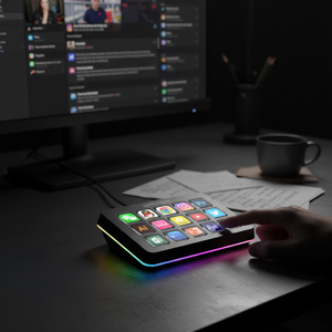 Fifine <span class=keywords><strong>ampligame</strong></span> D6คีย์บอร์ดแมโคร, คีย์บอร์ดจอ LCD 15โปรแกรมได้ควบคุมการสตรีม - Product Image 1