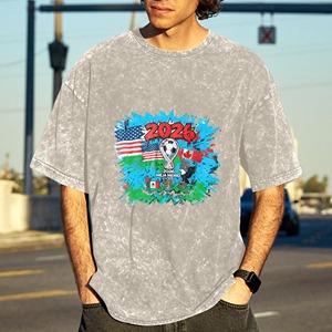 T-shirt pour hommes US Stock Football Fans Coupe du Monde 2026 USA Canada Mexique Imprimé graphique Vintage Style urbain Manches courtes - Product Image 4