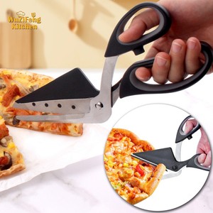 Tesoura De Cozinha Multifuncional Cortador De Pizza Slicer Food-Grade Afiada Lâmina De Aço Inoxidável Soft Grip Handle Pizza Scissors - Product Image 5
