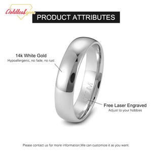 Bagues simples personnalisées en or véritable 9K/10K/14K/18K pour hommes et femmes - Product Image 6