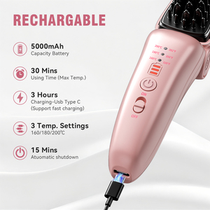 <span class=keywords><strong>Brosse</strong></span> lissante portable sans fil pliable format voyage pour <span class=keywords><strong>cheveux</strong></span> courts - Product Image 3