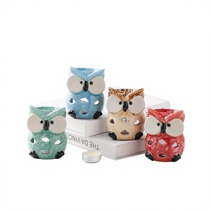 Cartoon-Eulen Aromatherapie Ätherisches Öl Brenner Handbemaltes Weißes Porzellan Heim-Innenraum Nischen-Geschenk Made in China - Product Image 1