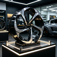 Jantes JWYC 17-19 pouces 5x114.3 5x100 Flow Formed, finition noire usinée, 5 branches, type turbine, compatibles Civic WRX