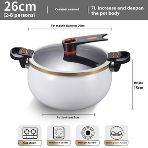 Olla de <span class=keywords><strong>Cerámica</strong></span> de 7L con Micro-Presión, Antiadherente, Esmaltada, Multifuncional, de Gran Capacidad para Sopas y Caldos - Product Image 6