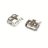 100 pièces prise USB-A femelle bord courbé vertical AF10.0MM corps court connecteur à bouche plate à 180 degrés