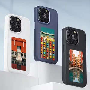 Lujo diseñador mágico inteligente E Ink 4 Color pantalla móvil NFC funda de teléfono para fundas iphone 15 Pro Max DIY casos