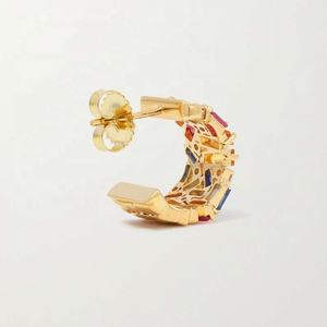 Orecchini a Cerchio Larghi Gemnel <span class=keywords><strong>2026</strong></span>, Gioielli Artigianali Placcati Oro 18K con Zirconi Multicolore Vivaci - Product Image 5