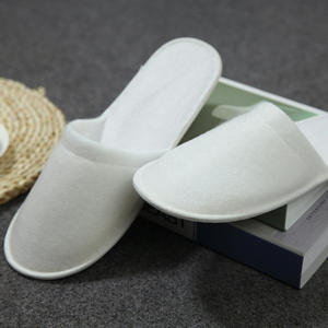 Benutzer definierte Hotel ausstattung Lagerte Großhandel Frottee Korallen Samt Hotel Hausschuhe liefern Einweg Spa Hausschuhe - Product Image 4