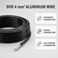 Câble électrique en aluminium 2,5 mm²/4 mm² BV BVV BVR isolé PVC 450/750V léger pour câblage domestique – Vente en gros