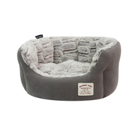 Lits ovales pour animaux de compagnie, lit rond confortable pour chien, lit ovale en bambou et peluche pour chiens et chats de petite et moyenne taille