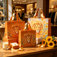 Sac en papier haut de gamme à thème zodiacal avec poignée en ruban gaufré 3D, sac de shopping écologique personnalisé avec logo imprimé