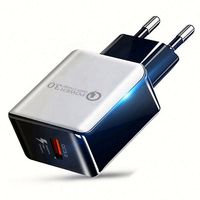 Échantillon gratuit, prise EU, charge rapide 18W, charge rapide 3.0, adaptateur de chargeur mural USB simple pour téléphone portable Android, voyage