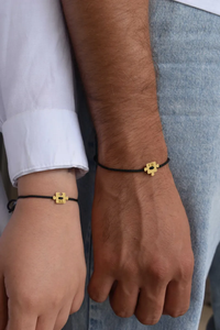 Bracelets de <span class=keywords><strong>couple</strong></span> en acier inoxydable plaqué or 18 carats PVD Jietao, personnalisables avec gravure, ensemble de bracelets en corde assortis, cadeau d'anniversaire ou de promesse - Product Image 2