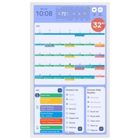 OEM/ODM Cadre en bois de 32 pouces Calendrier mural intelligent Calendrier numérique à écran tactile Calendrier hebdomadaire familial