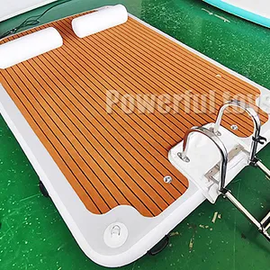 2023 piattaforma gonfiabile Drop Stitch prendere il sole in schiuma di teak deck pad galleggiante swim air raft yacht jet ski dock