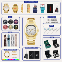 Vente Chaude Montre Homme de Luxe Étanche 3 Barres, Cadran Ondulé 3D, Mouvement Mécanique Visible, Reloj Automático OEM, Logo Personnalisé